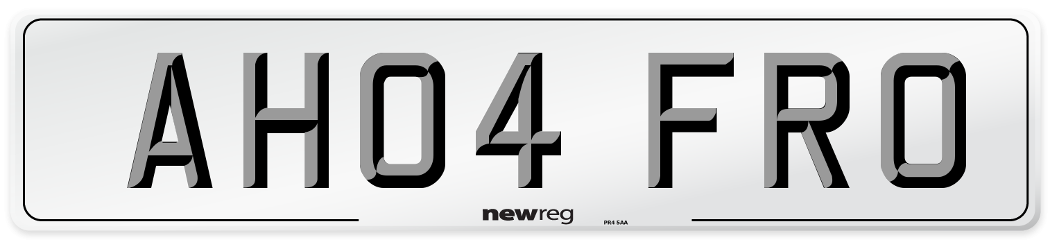 AH04 FRO Number Plate from New Reg